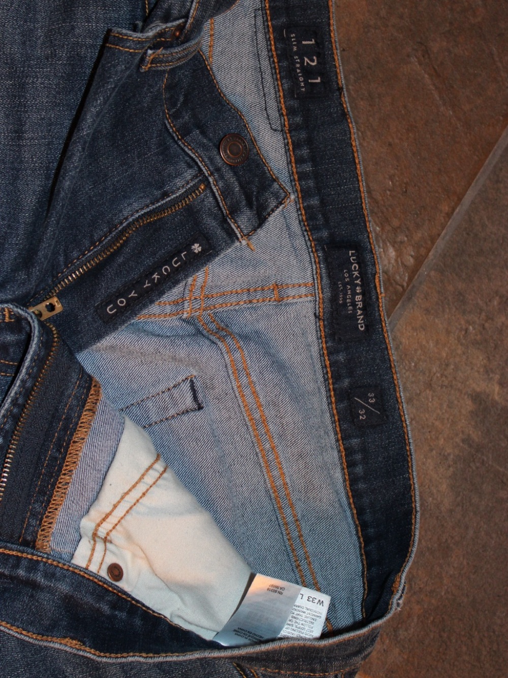 Lucky Brand Men’s Dark Blue Slim Straight Jeans